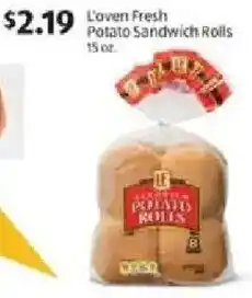 Aldi L'oven fresh potato sandwich rolls offer