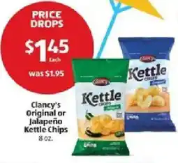 Aldi Clancy's original or jalapeño kettle chips offer