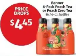 Aldi Benner peach tea or peach zero tea offer