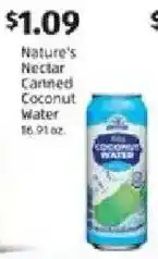 Aldi Nature's nectar canned coconut water offer