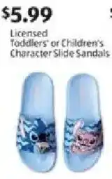 Aldi Licensed toddlers or childrens character slide sandals offer