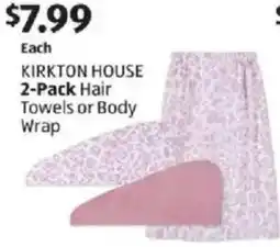 Aldi Kirkton house hair towels or body wrap offer