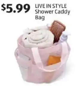 Aldi Live in style shower caddy bag offer