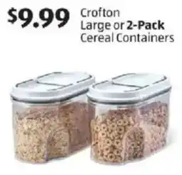 Aldi Crofton large or 2 pack cereal containers offer