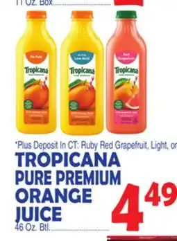 Bravo Supermarkets TROPICANA PURE PREMIUM ORANGE JUICE offer