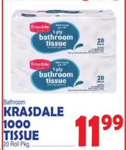 Bravo Supermarkets KRASDALE 1000 TISSUE offer