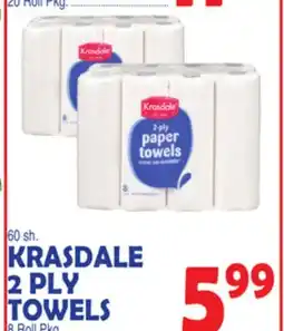 Bravo Supermarkets KRASDALE 2 PLY TOWELS offer