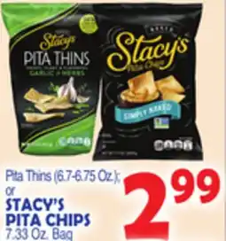 Bravo Supermarkets STACY'S PITA CHIPS 7.33 Oz. Bag offer