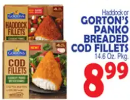 Bravo Supermarkets GORTON'S PANKO BREADED COD FILLETS offer