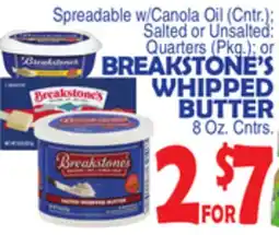 Bravo Supermarkets BREAKSTONE'S WHIPPED BUTTER 8 Oz. Cntrs offer