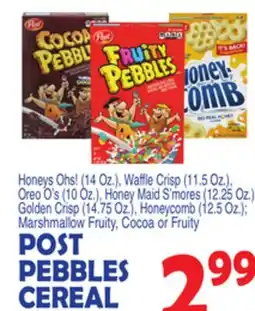 Bravo Supermarkets POST PEBBLES CEREAL offer