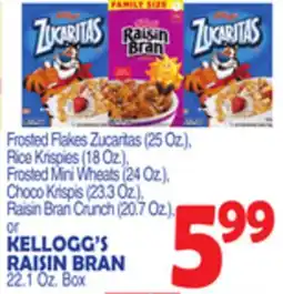 Bravo Supermarkets KELLOGG'S RAISIN BRAN 22.1 Oz. Box offer
