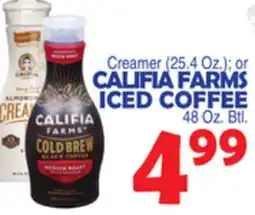 Bravo Supermarkets CALIFIA FARMS ICED COFFEE 48 Oz. Btl offer