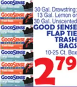 Bravo Supermarkets GOOD SENSE FLAP TIE TRASH BAGS offer