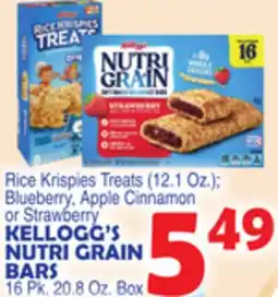 Bravo Supermarkets KELLOGG'S NUTRI GRAIN BARS 16 Pk. 20.8 Oz. Box offer