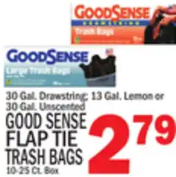 C Town GOOD SENSE FLAP TIE TRASH BAGS 10-25 Ct. Box offer