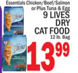 C Town 9 LIVES DRY CAT FOOD offer