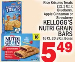 C Town KELLOGG'S NUTRI GRAIN BARS 16 Ct. 20.8 Oz. Boxes offer