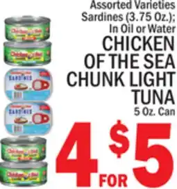 C Town CHICKEN OF THE SEA CHUNK LIGHT TUNA 5 Oz. Can offer