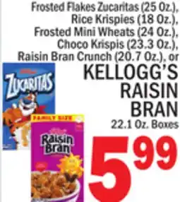 C Town KELLOGG'S RAISIN BRAN 22.1 Oz. Boxes offer