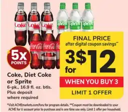 ACME Coke, Diet Coke or Sprite offer