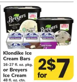 ACME Klondike Ice Cream Bars 16-27 fl. oz. pkg. or Breyers Ice Cream 48 fl. oz. ctn offer