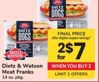 ACME Dietz & Watson Meat Franks offer