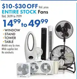 Boscov's ENTIRE STOCK Fans offer
