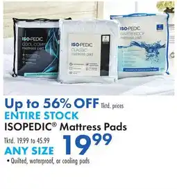 Boscov's ENTIRE STOCK ISOPEDIC Mattress Pads offer