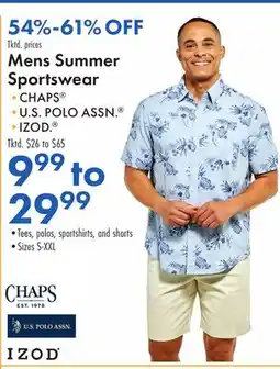 Boscov's Mens Summer Sportswear offer