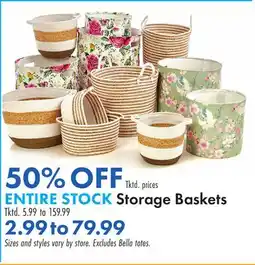 Boscov's ENTIRE STOCK Storage Baskets offer