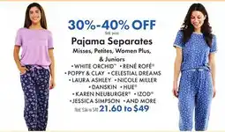 Boscov's Pajama Separates offer