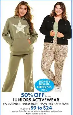 Boscov's JUNIORS ACTIVEWEAR offer