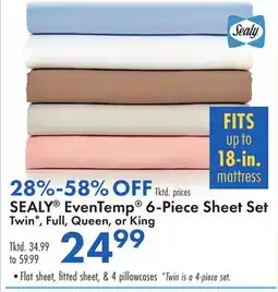 Boscov's SEALY EvenTemp 6-Piece Sheet Set offer