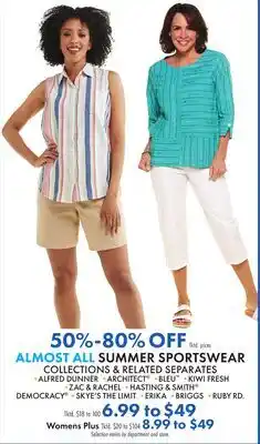 Boscov's ALMOST ALL SUMMER SPORTSWEAR COLLECTIONS & RELATED SEPARATES offer