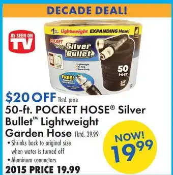 Boscov's 50-ft. POCKET HOSE Silver Bullet Lightweight Garden Hose offer