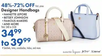 Boscov's Designer Handbags offer