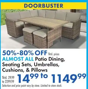 Boscov's ALMOST ALL Patio Dining, Seating Sets, Umbrellas, Cushions, & Pillows offer