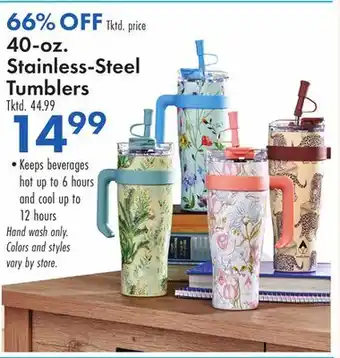 Boscov's 40-oz. Stainless-Steel Tumblers offer