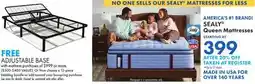 Boscov's SEALY Queen Mattresses offer