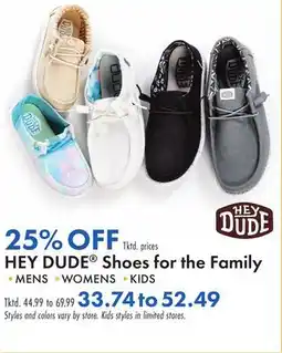 Boscov's HEY DUDE Shoes for the Family offer