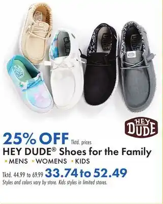 Boscov's HEY DUDE Shoes for the Family offer
