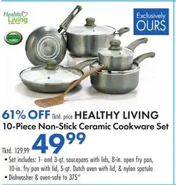 Boscov's HEALTHY LIVING 10-Piece Non-Stick Ceramic Cookware Set offer