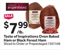 Stop&Shop Taste of Inspirations Oven Baked Ham or Black Forest Ham offer