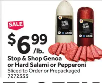 Stop&Shop Stop & Shop Genoa or Hard Salami or Pepperoni offer