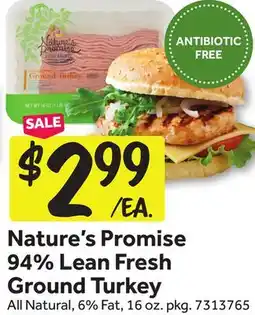 Stop&Shop Nature's Promise 94% Lean Fresh Ground Turkey offer
