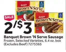 Stop&Shop Banquet Brown'N Serve Sausage offer