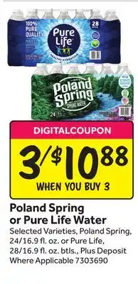 Stop&Shop Poland Spring or Pure Life Water offer