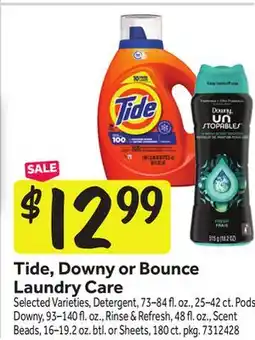 Stop&Shop Tide, Downy or Bounce Laundry Care offer