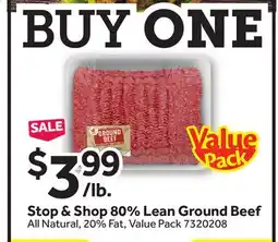 Stop&Shop Stop & Shop 80% Lean Ground Beef offer